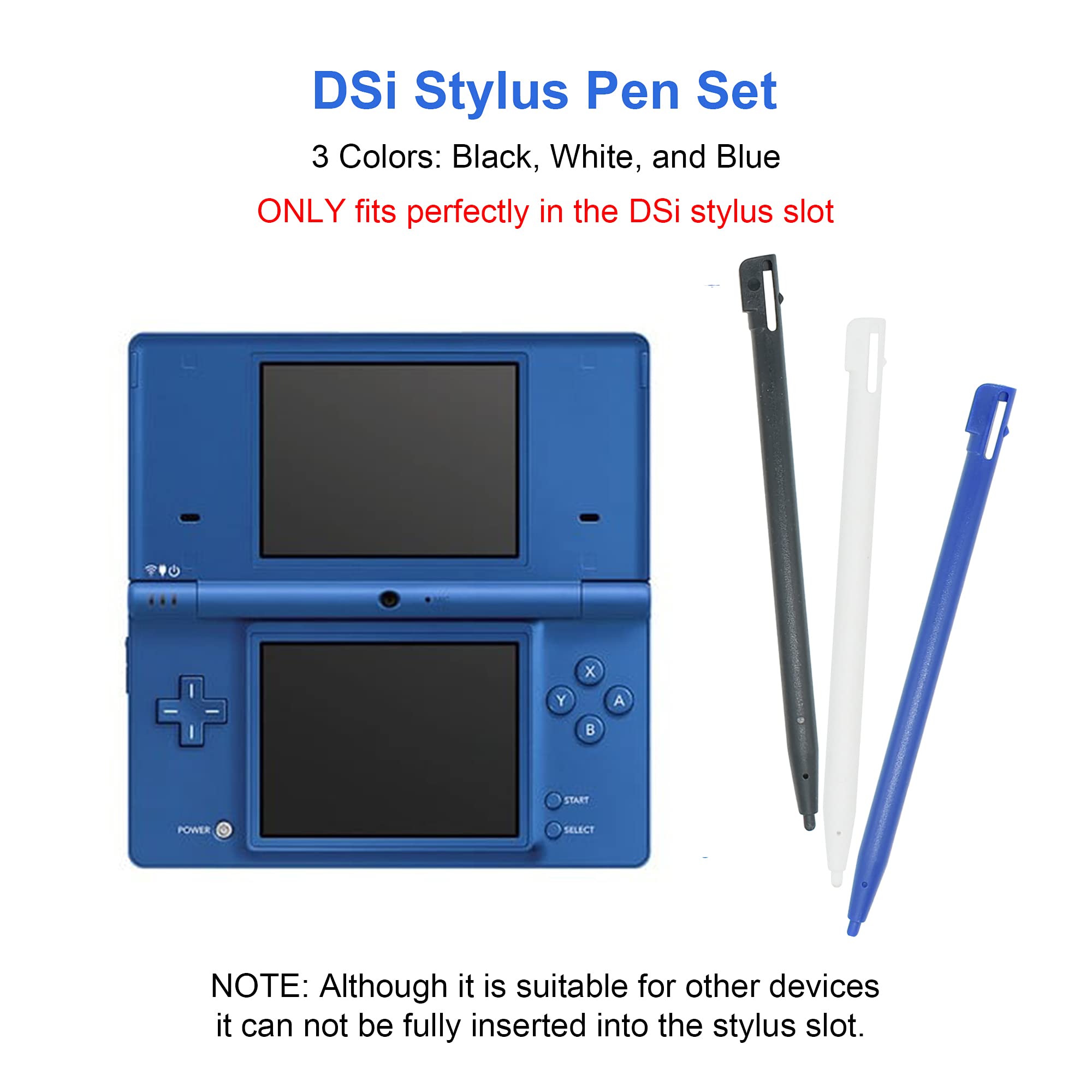 CSTESVN DSi USB Charger Cable Kit, Power Charging Cord and Stylus Pen Compatible with Nintendo DSi, with 3 Stylus