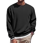 COOFANDY Men's Fleece Crewneck Sweatshirt Casual Long Sleeve Pullover Fall Winter Warm Sweatshirts Fashion Pullovers