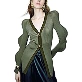 URBAN REVIVO Women's Knit Cardigan Sweaters Long Sleeve Button Down Open Front Casual Outwear Trendy 2025