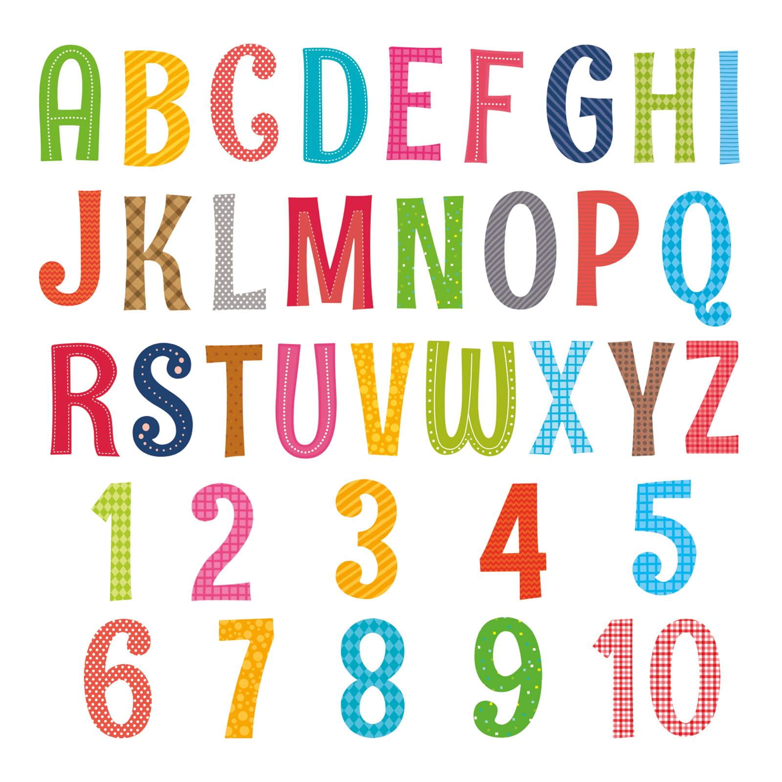 DECOWALL DS9-1701A Uppercase Alphabet ABC 123 Letter Numbers Kids Wall Stickers Decals Peel and Stick Removable for Nursery Bedroom Living Room Art murals Decorations