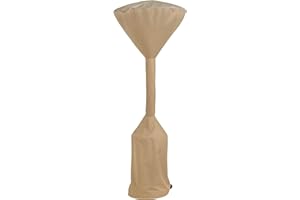 Modern Leisure Basics Stand-Up Patio Heater Cover - Water-Resistant and Weather-Resistant Fabric - Heavy-Duty Outdoor Furniture Protection - 30" D (Top) x 18.5" D (Bottom) x 94" H - Khaki
