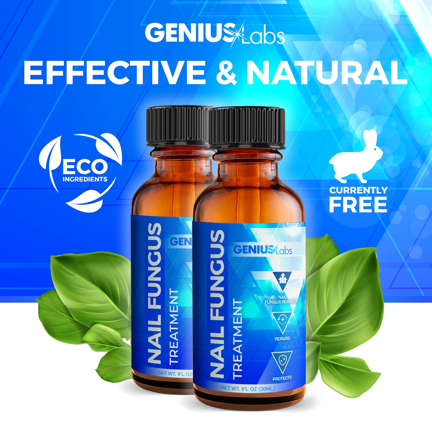GENIUS Nail Fungus Treatment - Fungal Repair For Thick Toenails, Fingernails & Toenails, Repairs and Protects from Discoloration, Solution For Brittle and Cracked Nails 1oz : Beauty