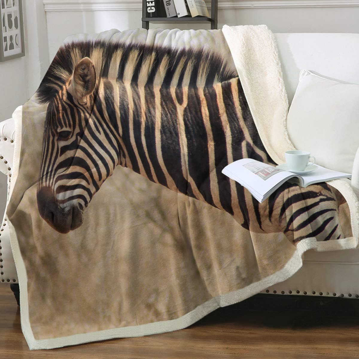 Sleepwish Zebra Fleece Throw Blanket 3D Safari Animal