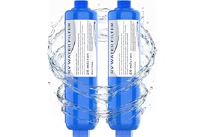 PAULINN RV Camper Inline Water Filter, 2 Packs Marine Garden Camping Water Hose KDF Filter Accessories for Boat Trailer Motor