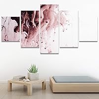 SIGNWIN 5 Panel Canvas Wall Art Abstract Closeup Digital Art Modern Artwork for Home Decorations Ready to Hang - 60