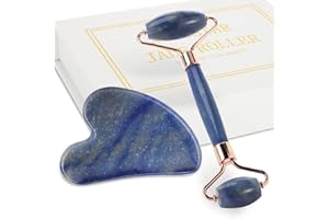 XYZBSTAR Jade Roller for Face, Facial Roller Massager Skin Care Tool, Gua Sha Facial Tools for Face, Neck, Eyes, Reduce Puffiness of The Skin(Blue)
