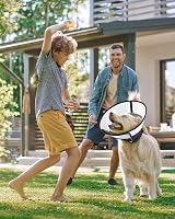 ROMANTIC BEAR Large Dog Cone Collar Soft Comfort Grey 15.7-18.9 in view 3