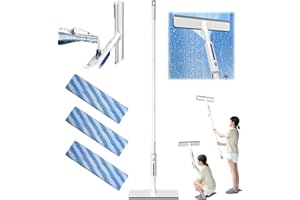 ATLODAS Squeegee for Window Cleaning with Spray, 2024 New Double-Sided Spray Expansion Window Cleaner, Dual Side Mist Detachable Assembly Glass Cleaning Mop for Indoor Outdoor High Window (1 Set)