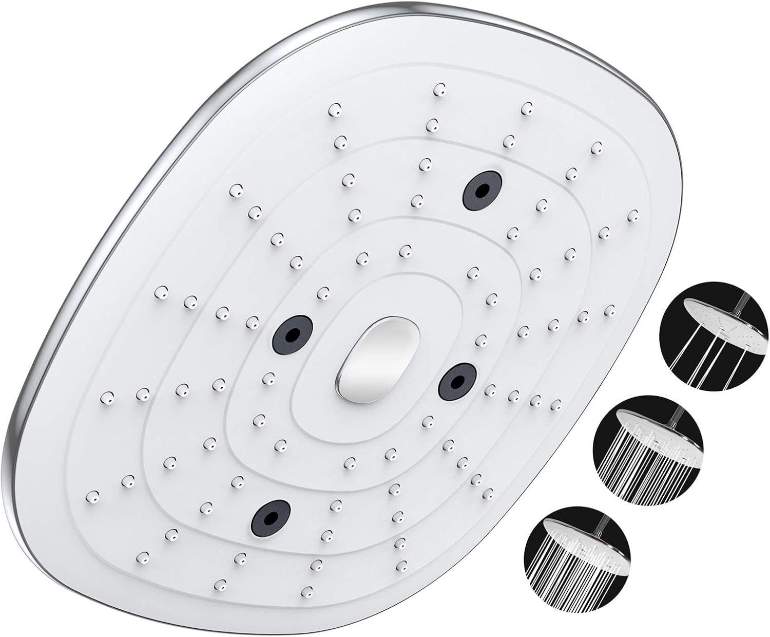 Fixed HighPressure Shower Head, 9.5 Inch Bathroom High Flow Showerhead With Adjustable