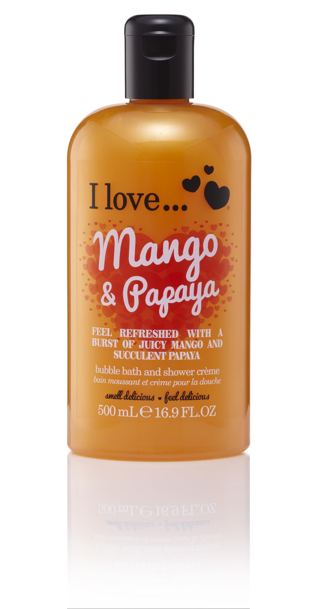 I Love Originals Mango & Papaya Bath & Shower Crème, Filled With Natural Fruit Extracts & Vitamin B5, Nourishing & Refreshing Formula to Leave Skin Feeling Silky & Soft, Vegan 500ml