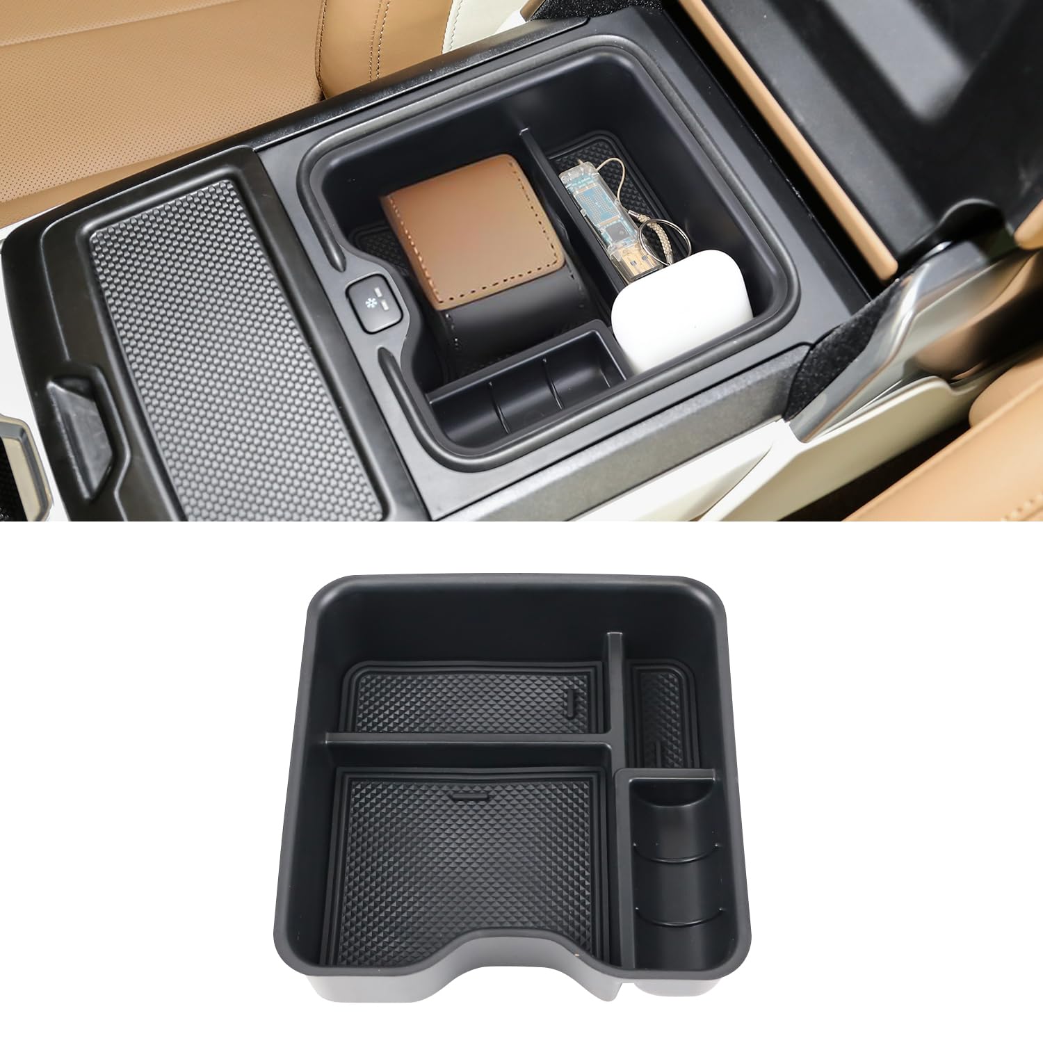 Photo 1 of EVGoXMods Center Console Organizer Compatible with Land Rover Range Rover Sport/Vogue 2025 2024 2023 (ONLY for Refrigerator Version), Armrest Storage Box Insert Tray Interior Accessories