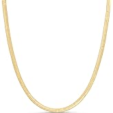 Amazon Essentials 14K Gold or Sterling Silver Plated Herringbone Chain