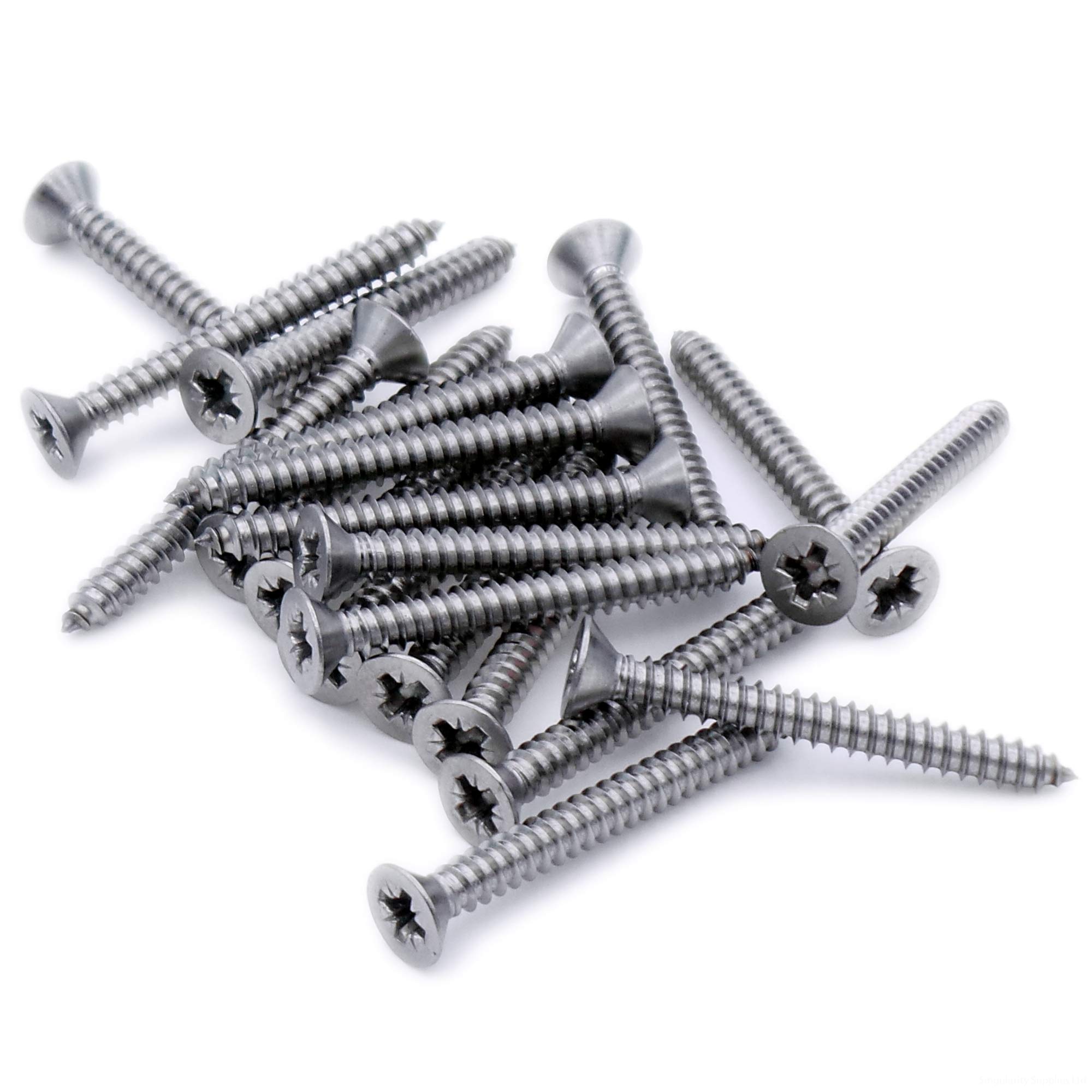 No.12 x 2 (5.5mm x 50mm) Pozi Countersunk Self-Tapping Screw - Stainless Steel (A2) (Pack of 20)