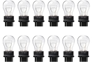 Kadiby 12 Pack 3157 4157 Bulb, P27/7W Brake/Tail/Turn Signal Bulbs. | T25 3057 3157LL 4057 3047 Auto Light Bulbs fit for Jeep Grand Cherokee,Ford F-Series, Ram Pickup,Corolla,Silverado