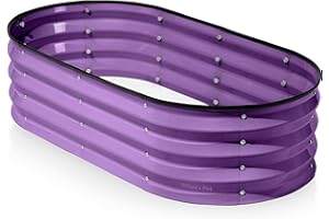Galvanized Raised Garden Beds Outdoor // 4×2×1 ft Planter Raised Beds for Gardening, Vegetables, Flowers (Purple) // Large Me