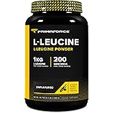 Primaforce L-Leucine Pure Powder 1 KG (2.2lbs) - Non-GMO, Gluten Free, 200 Servings