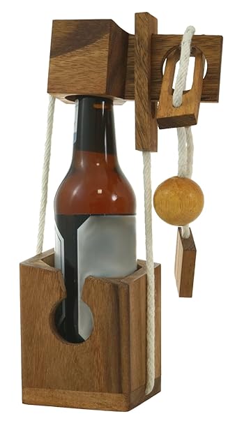 Logoplay Holzspiele Mini Flaschen-Tresor extra für kleine Flaschen - Flaschen-Safe - Flaschen-Puzzle - Denkspiel - Knobelspie