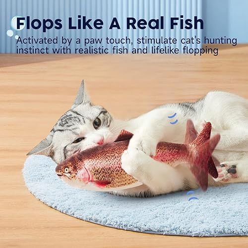 Potaroma Electric Flopping Fish, Moving Cat Kicker Toys, Floppy