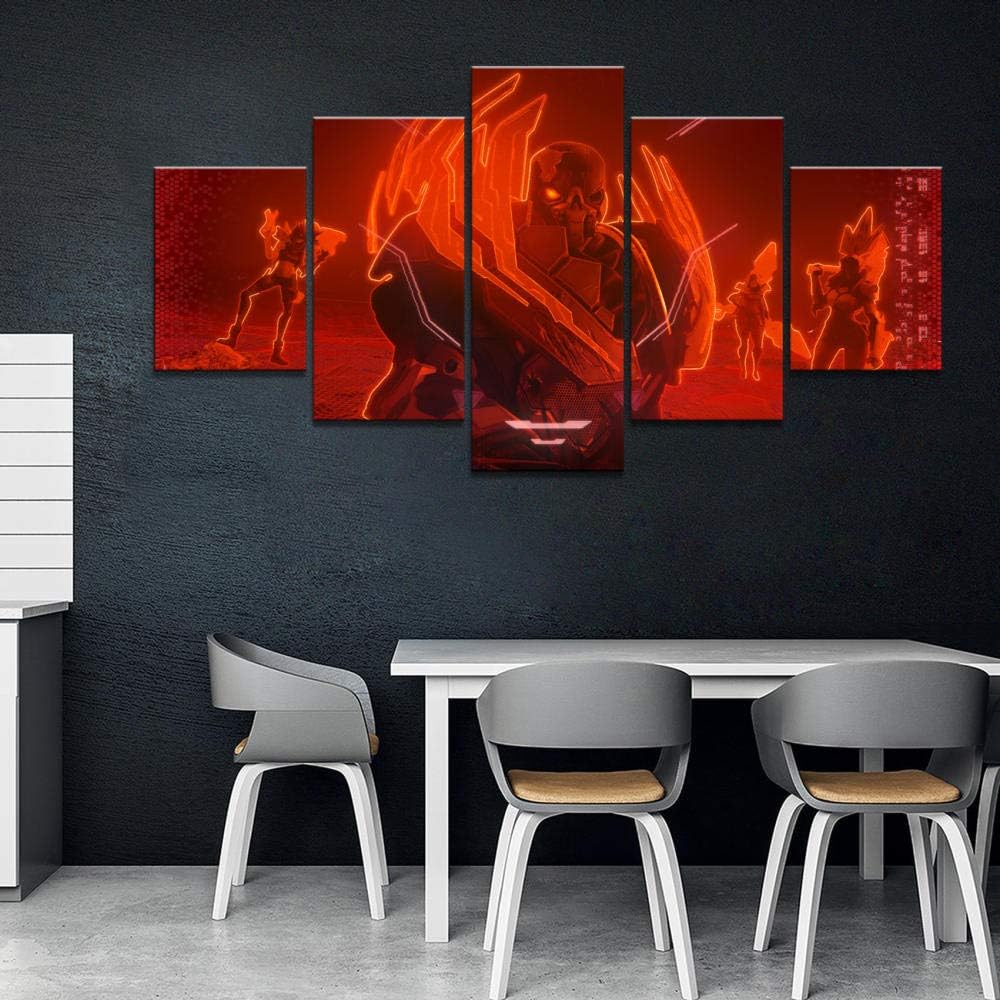 LLRRJJ Canvas Painting 5 Piece Wall Art Pyke Game Canvas Printed Painting for Living Room Decor HD Picture Artworks Poster