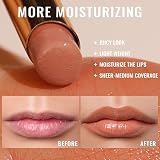 Oulac Moisturising Lipstick Nude Peach Hydrating Glossy Lip Colour view 5