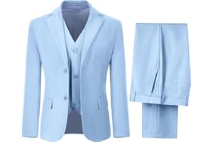 DHTS Boys' Suits Formal Tuxedo Slim Fit Boys Suit Set for Wedding Outfit Teen Boy Dress Clothes