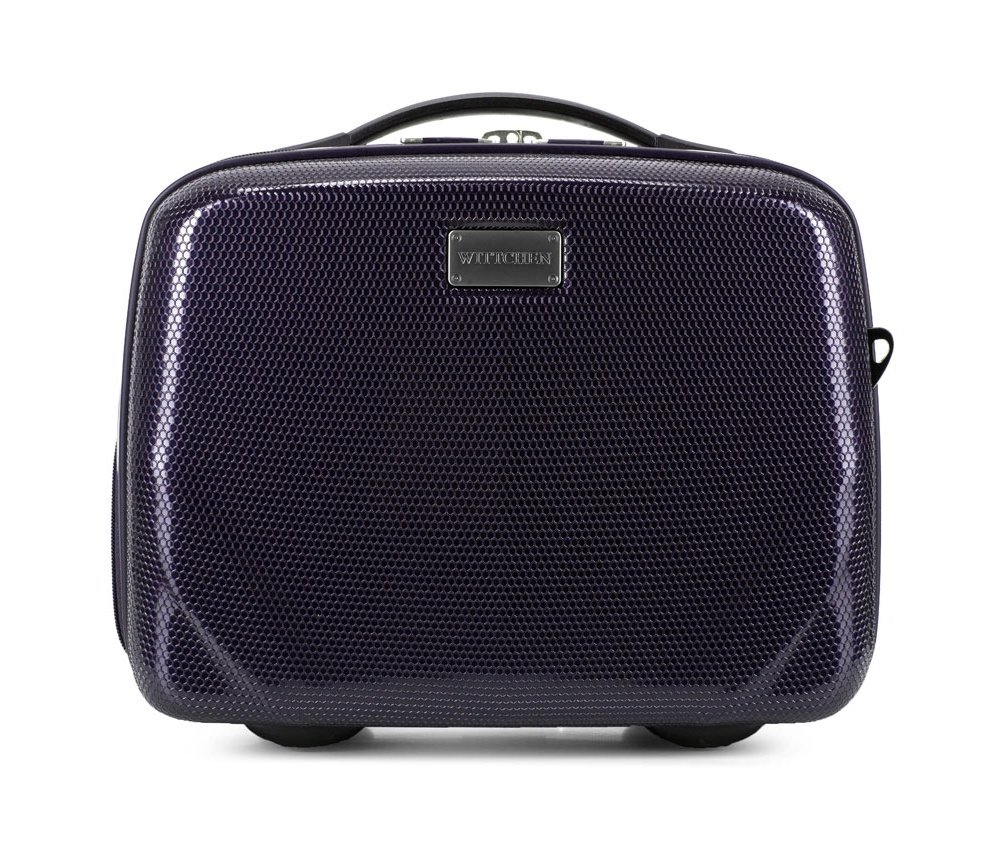 WITTCHEN PC Ultra Light Cosmetic Bag Cosmetic case Toiletry Bag Polycarbonate Beauty case Top Handle Adjustable Detachable Shoulder Strap Size XS Dark Blue