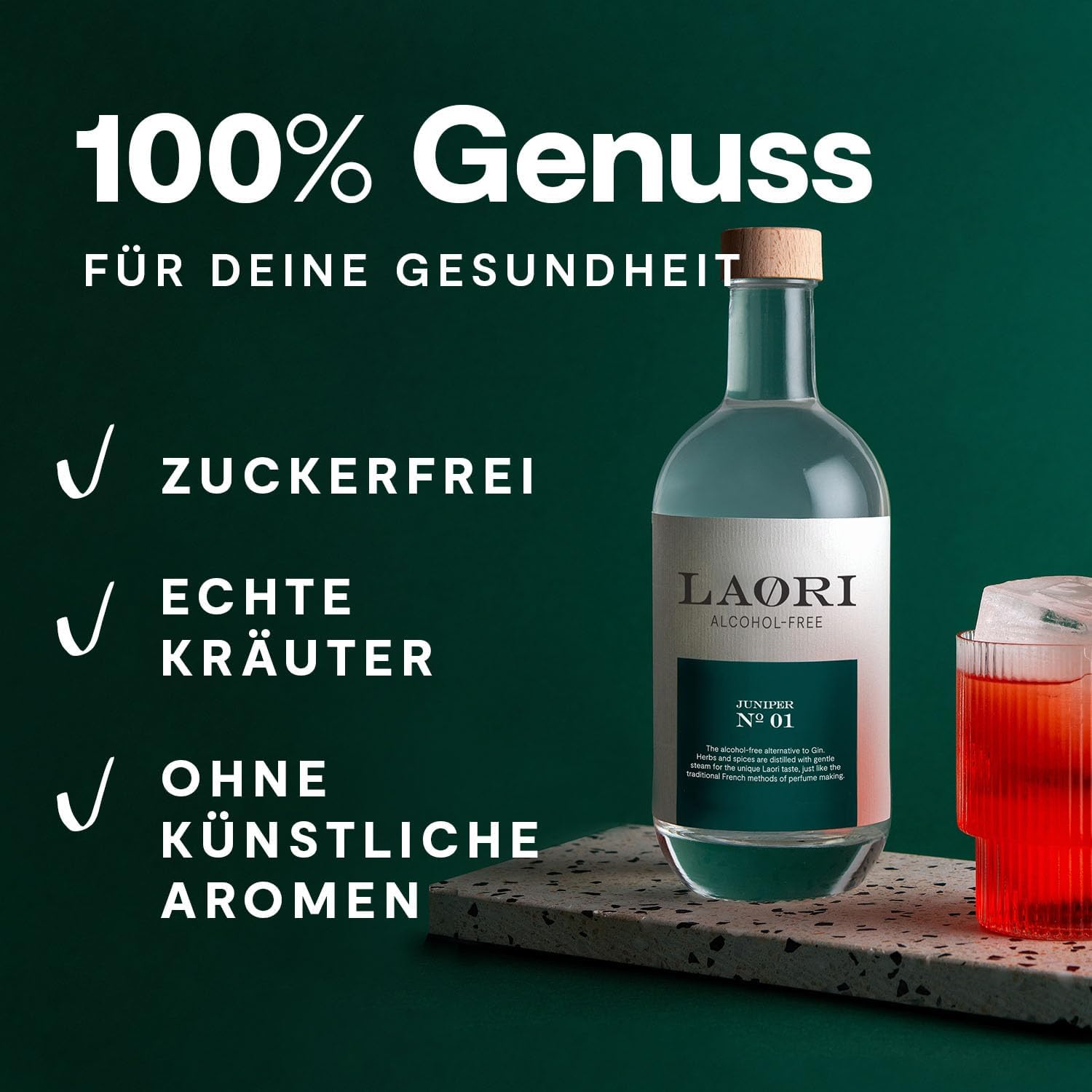 Laori Juniper No 1 | Alkoholfreie Alternative zu Gin | Natürliche Botanicals | Frei von künstlichen Aromen | Vegan & Zuckerfrei | Mild-würzige Frische | 500 ml 6