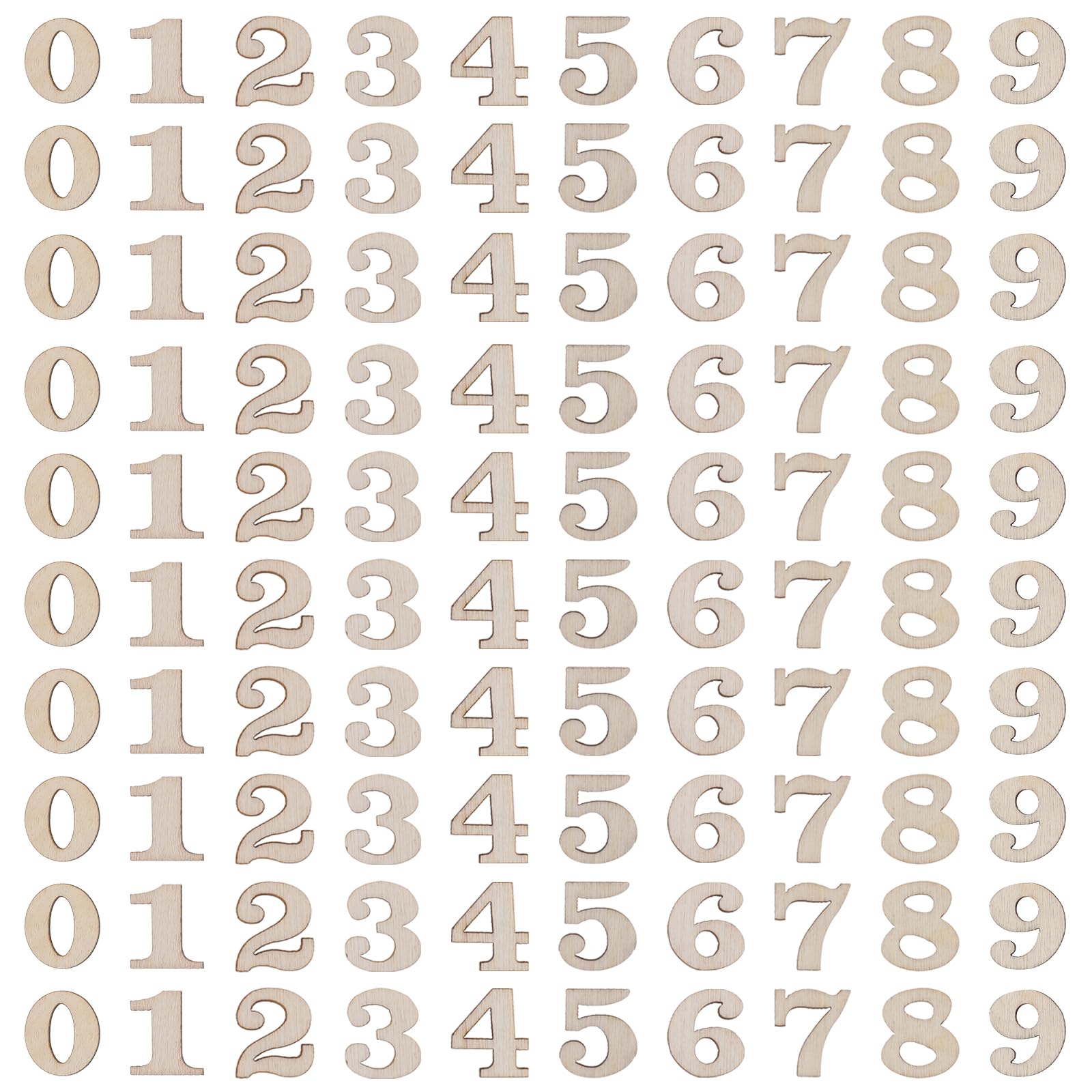 Photo 1 of 100PCS 0.6inch Natural Wooden Numbers Mixed Wooden 0-9 Numbers Mini Unfinished Wooden Numbers for Homemade Arts DIY Project