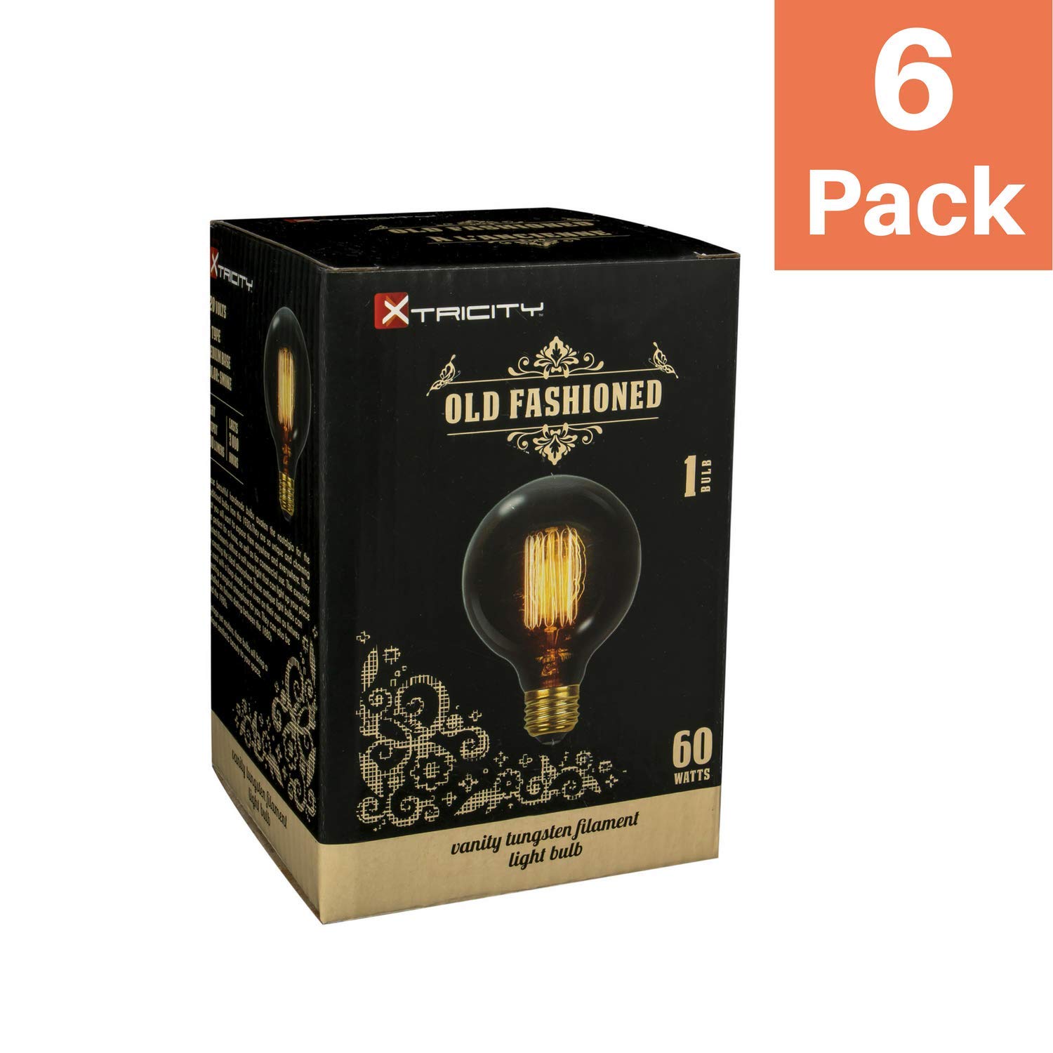 Incandescent Bulbs Tools Home Improvement 4 Pack 0 Lumens 60w Tungsten Vanity Dimmable E26 Medium Base G Type Vintage Incandescent Filament Bulb Edison Style