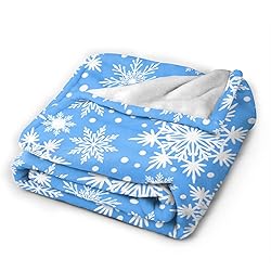 Perinsto Winter Snowflakes Blue Throw Blanket Ultra