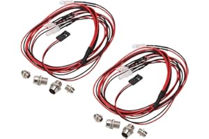 RCAIDONG 2PCS 4 LED Lights Set Headlight Taillight for 1/10 1/8 RC Car HSP Kyosho HPI TRAXXAS Monster Truck