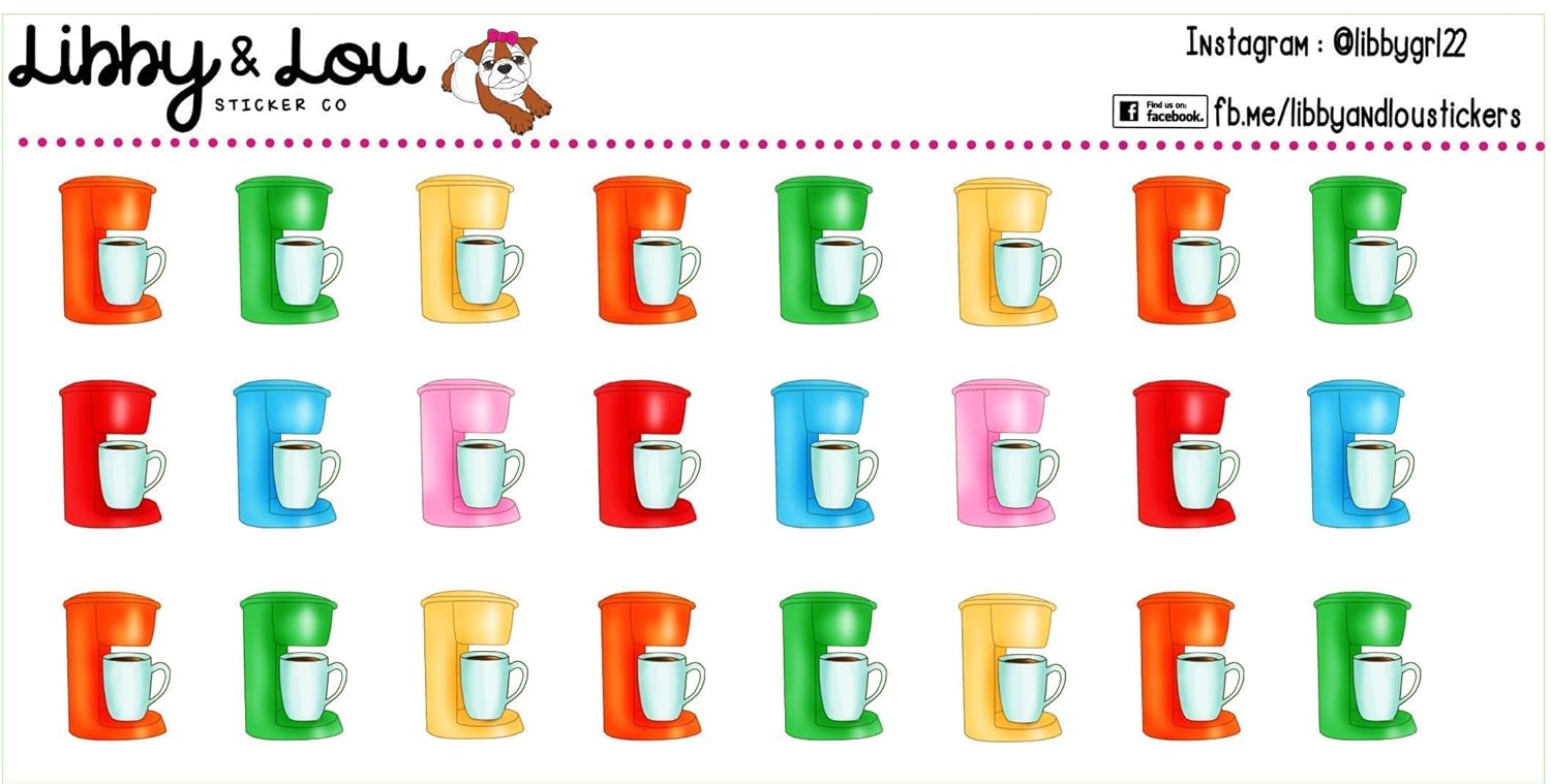 Coffee Maker Planner Sticker | Erin Condren | Happy Planner | Agenda | Calendar