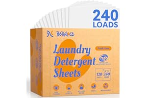 Laundry Detergent Sheets (240 Loads) - Space-Saving, Hypoallergenic,Travel-Friendly,Deep Cleaning, Fresh Linen Scent, Plastic