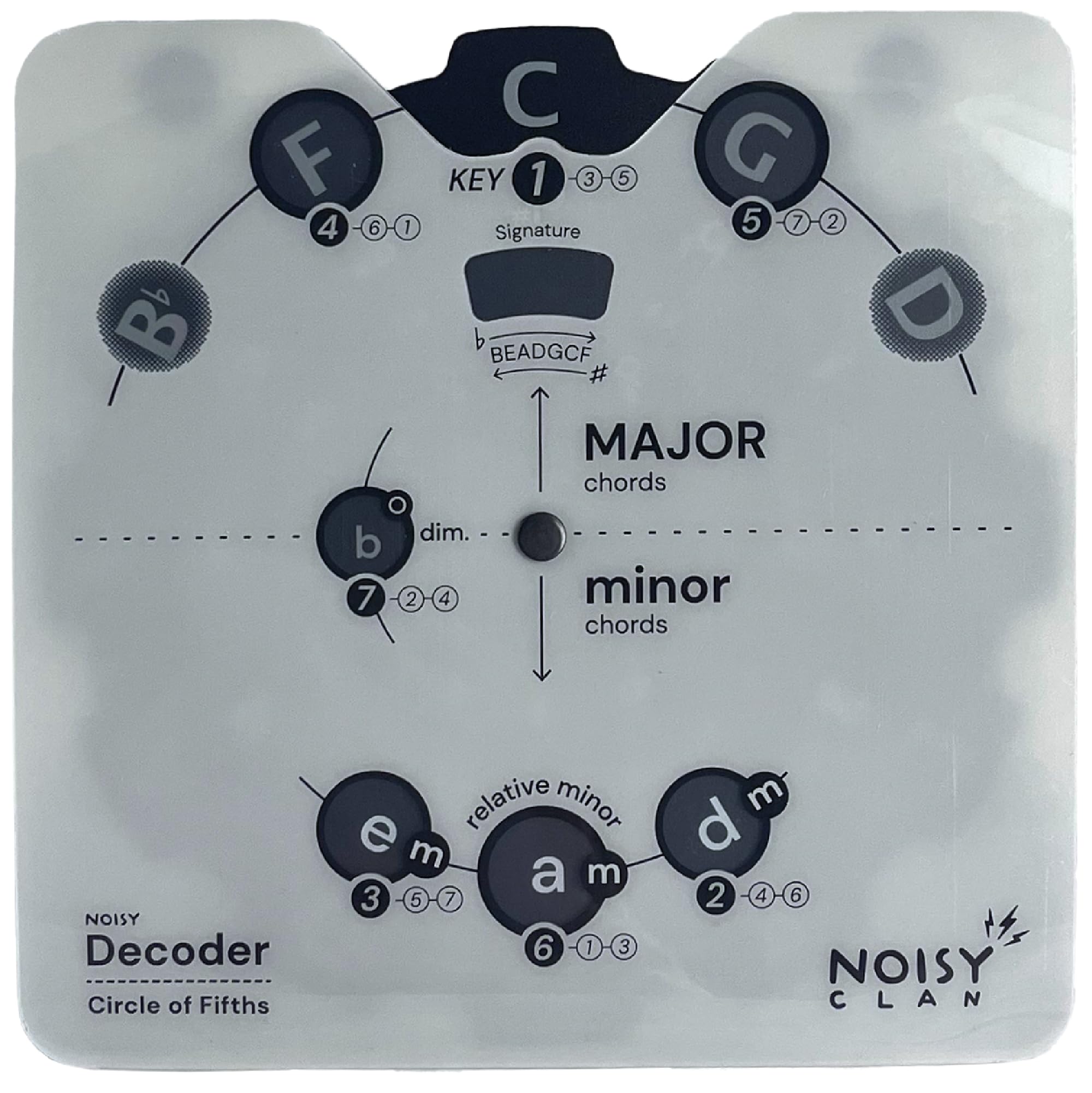 Circle of Fifths Wheel Tool with Built-In Stand - Music Learning Tool - Music Theory Chord & Key Decoder for All - Progressions, Scales & Keys - Tool for Guitar, Piano, Ukulele & more