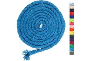 ALICE CATHERINE 5mm * 295ft Macrame Cord Natural Cotton Rope 8 Strand Braided Cotton String for Craft Knitting Thread for Wall Hanging and DIY Crafts(BL)