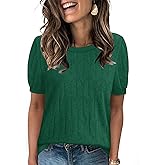 Sampeel Short Sleeve Sweater for Women Round Neck Knit Work Tops Beach Fashion Vacation Clothes Summer Outfits 2026