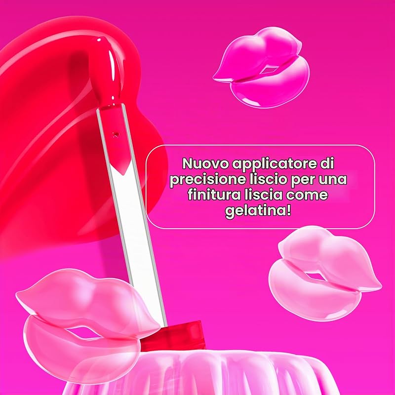 Jelly Job, Lucidalabbra, Finish Ultra Brillante, Applicatore a Spatola, Formula Vegana, Infuso con Peptidi, Shade: Cherry Jelly, 8 ml