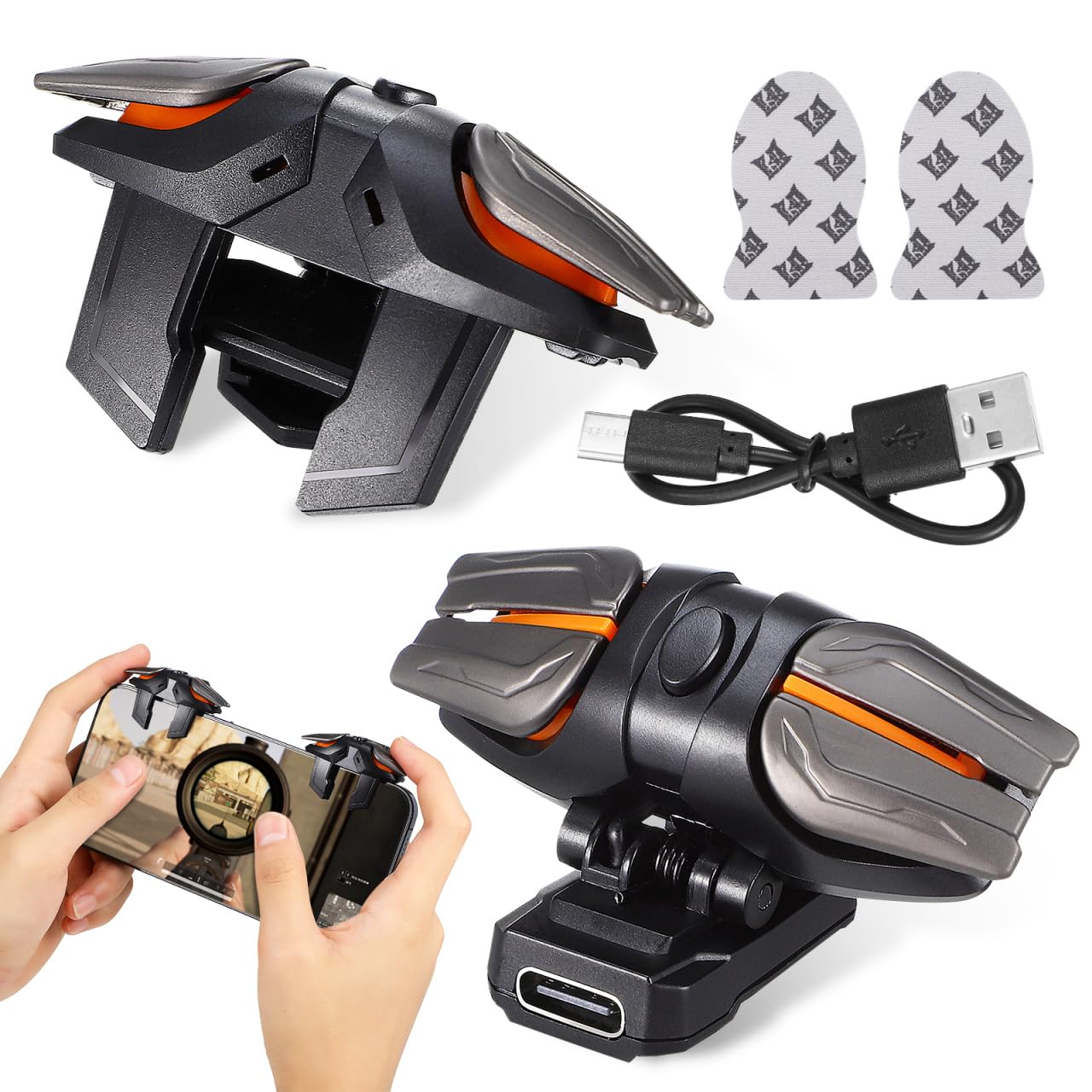 Photo 1 of UKCOCO Mobile Gaming Triggers - Cell Phone Game Controller with Aim FireTriggers with 2 Pcs Gloves 