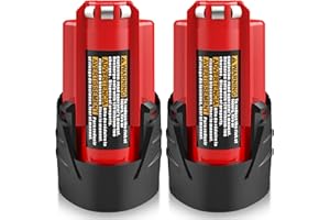 Fhybat 2 Packs 3.0Ah 12 Volt 48-11-2420 Battery Replacment for Milwaukee 12V Battery Lithium 48-11-2401 48-11-2402 48-11-2420 48-11-2440 48-11-2460(Red)