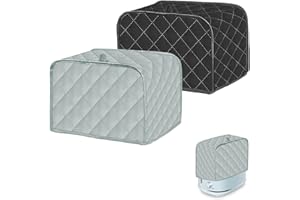 BAWEN 2 Colors Bread Machine Cover, Polyester Fabric Quilted Two Slice Toaster Cover For Kitchen Small Appliance Dust and Fingerprint Protection