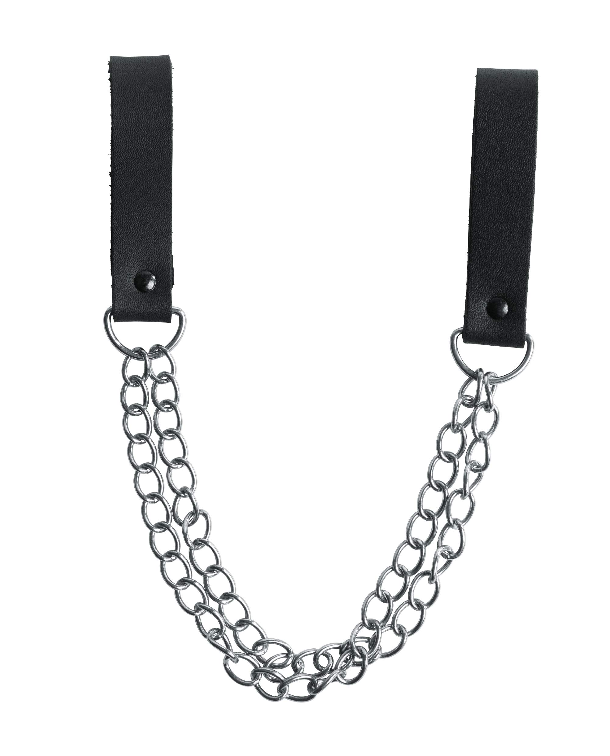 kwb Hammer Chain with Leather Loops, Carpenter Belt Accessory, Durable, Silver/Black