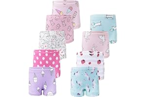 JackLoveBriefs Girls Cotton Underwear with 9 Packs Toddler Panties Briefs