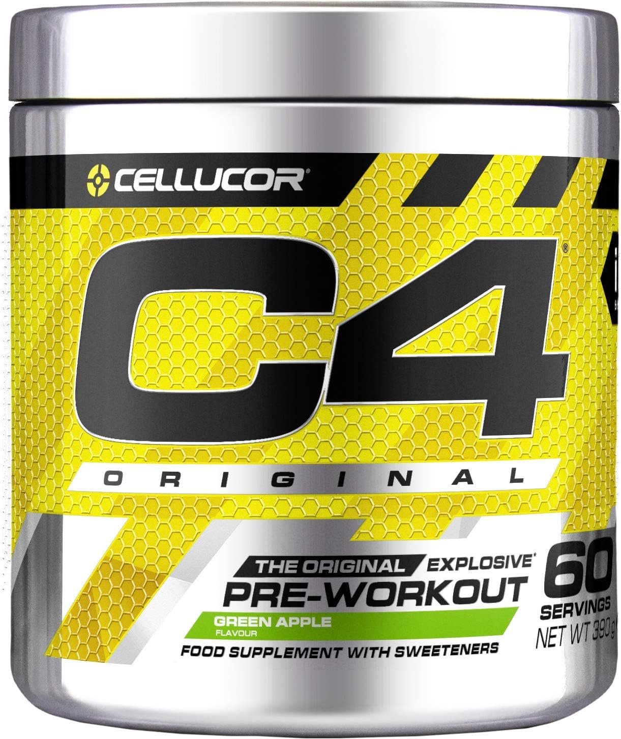 C4 Original Beta Alanine Sports Nutrition Bulk Pre Workout Powder for Men & Women, Yellow, 60 Servings