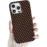Yeddabox for iPhone 13 Pro Case Cute Polka Dot Phone Case Soft TPU Slim Shockproof Phone Cover for Women Girls,Brown