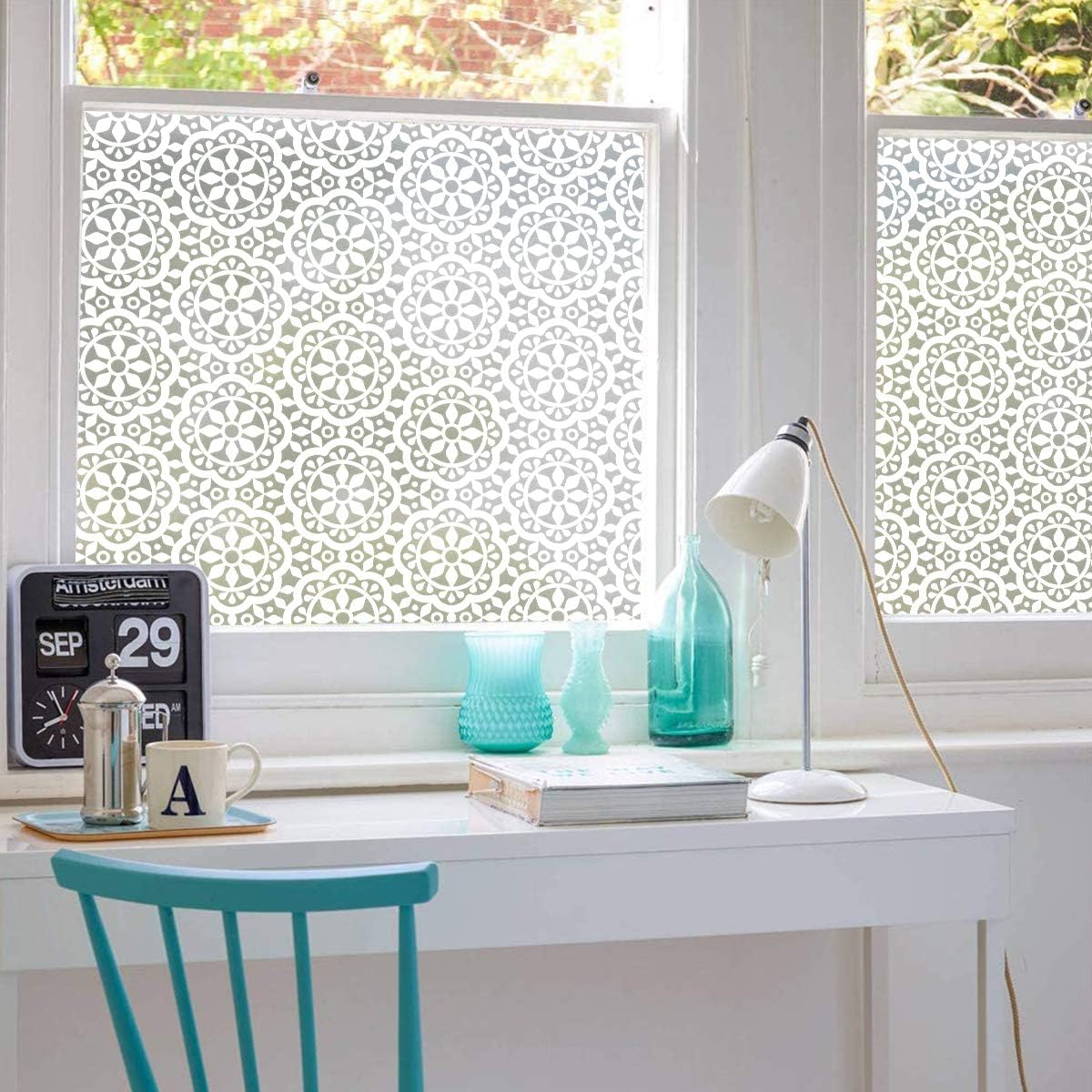 Lifetree Frosted Window Film Privacy Film for Glass Windows 75x200cm, Static Cling Decorative Snowflake Pattern - Image 4