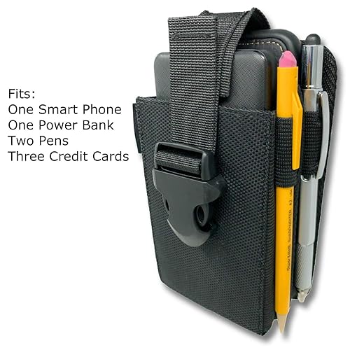 Nylon Dual Pocket Phone Belt Clip Pouch with Adjustable