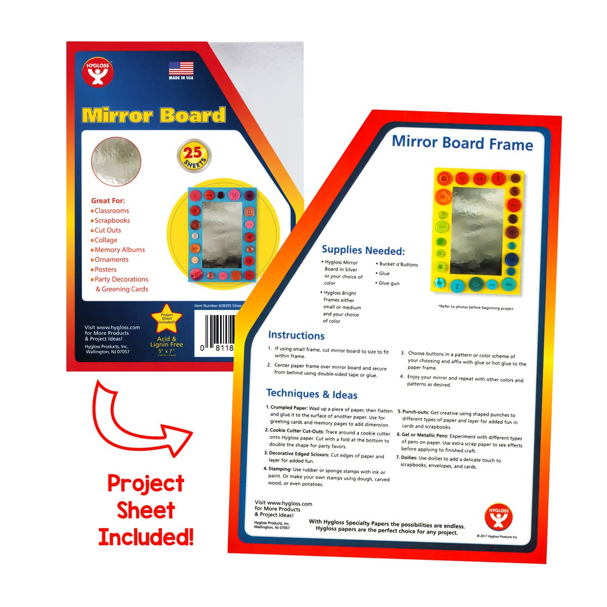 Mirror Board 12pt. - 5"x7" - 25 sheets / SPECIAL Classroom Pack-Silver: Industrial & Scientific