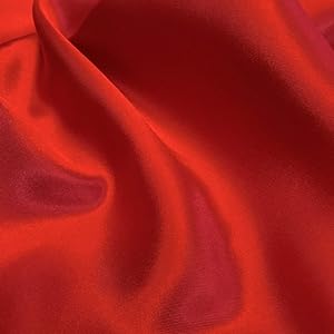 mds Pack of 10 Yard Charmeuse Bridal Solid Satin Fabric for Wedding Dress Fashion Crafts Costumes Decorations Silky Satin 44&rdquo; Red