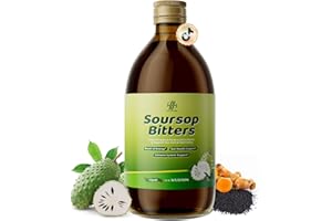 IMATCHME Soursop Bitters Liquid with Black Seed,Moringa & Turmeric for Digestive & Gut Cleanse, Antioxidant,Skin Health,Cell Regeneration,Immune & Mood Support,Pure 15 Herb Soursop Tea 16 fl oz