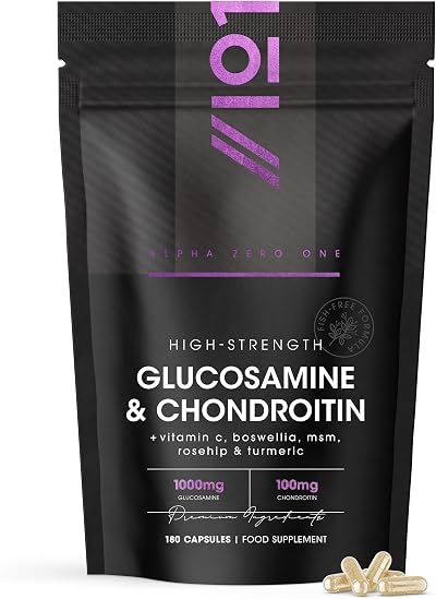 ALPHA01 Glucosamine & Chondroitin Complex 180 Capsules Grass Fed Bovine
